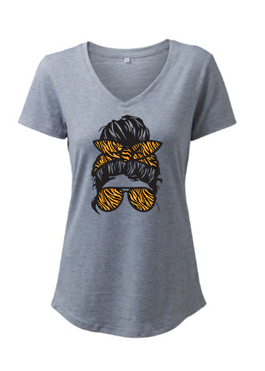 Messy Bun Dark Tiger T-Shirt