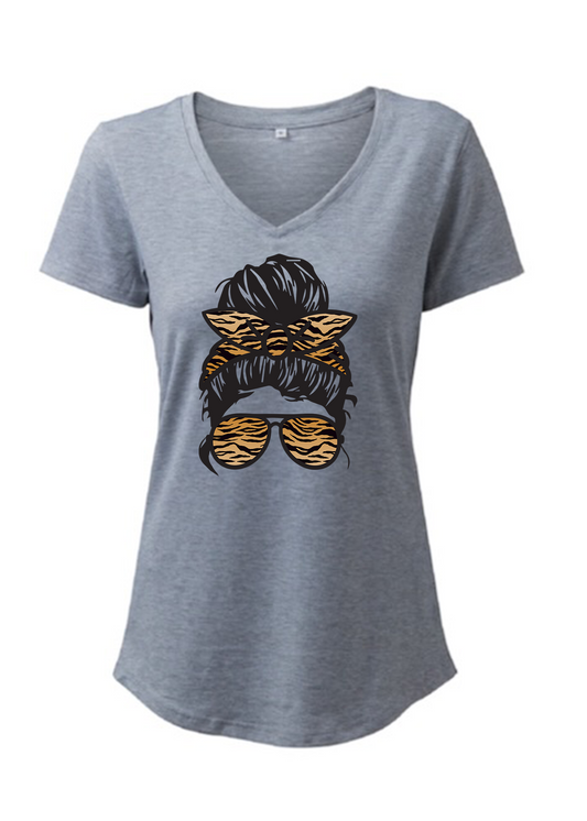 Messy Bun Light Tiger T-Shirt
