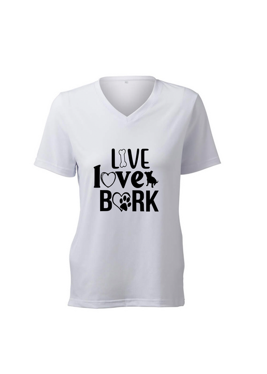 Women-Live Love Bark T-Shirt